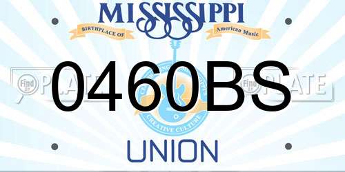 0460BS Mississippi License Plate