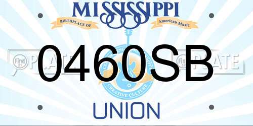 0460SB Mississippi License Plate
