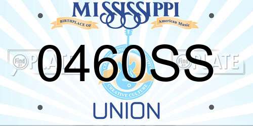 0460SS Mississippi License Plate