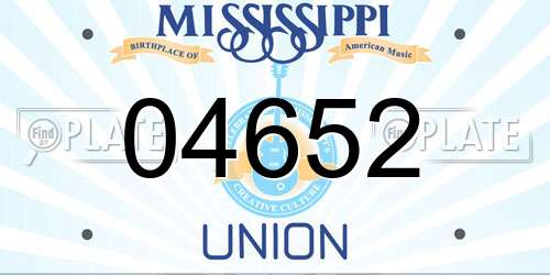 04652 Mississippi License Plate