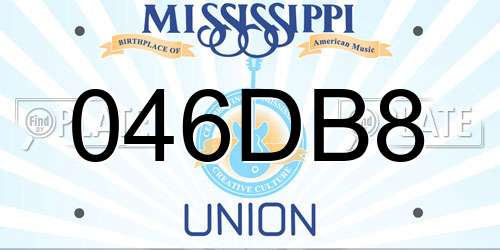046DB8 Mississippi License Plate