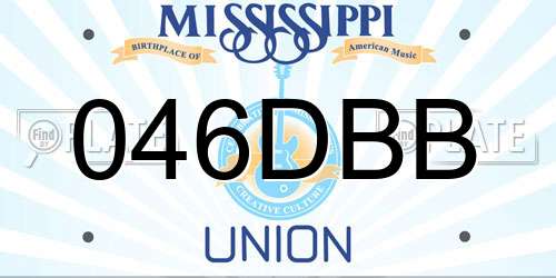 046DBB Mississippi License Plate