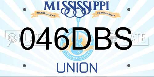 046DBS Mississippi License Plate