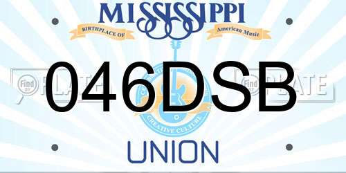 046DSB Mississippi License Plate