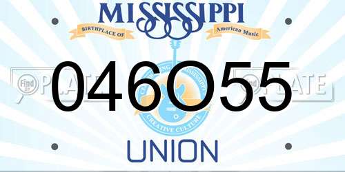 046O55 Mississippi License Plate