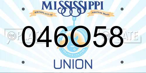 046O58 Mississippi License Plate