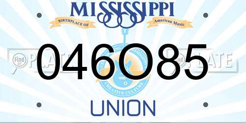 046O85 Mississippi License Plate