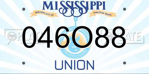 046O88 Mississippi License Plate