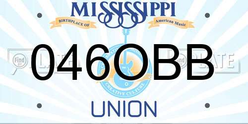 046OBB Mississippi License Plate