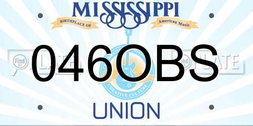 046OBS Mississippi License Plate