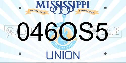 046OS5 Mississippi License Plate