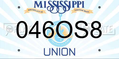 046OS8 Mississippi License Plate