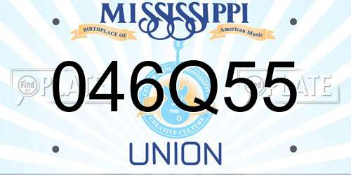 046Q55 Mississippi License Plate
