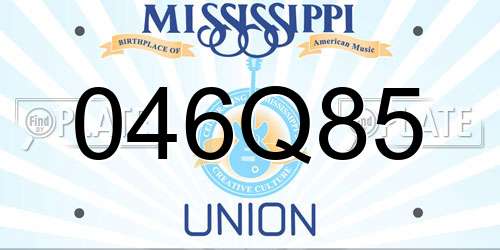 046Q85 Mississippi License Plate