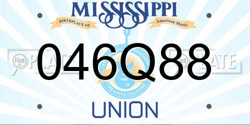 046Q88 Mississippi License Plate