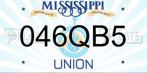 046QB5 Mississippi License Plate