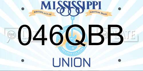 046QBB Mississippi License Plate