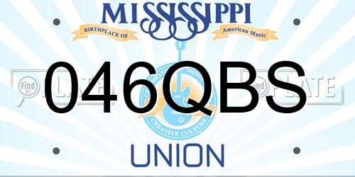 046QBS Mississippi License Plate