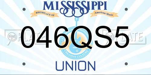046QS5 Mississippi License Plate
