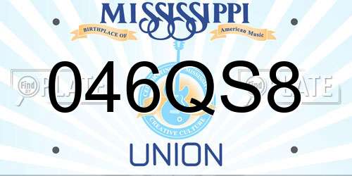 046QS8 Mississippi License Plate