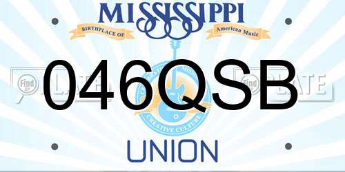 046QSB Mississippi License Plate