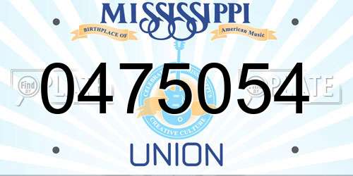 0475054 Mississippi License Plate