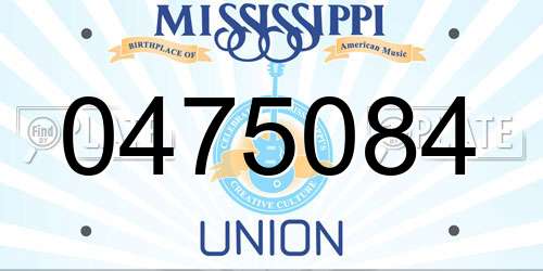 0475084 Mississippi License Plate