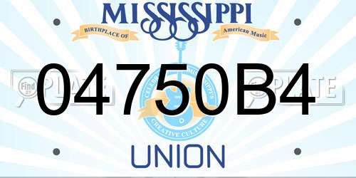 04750B4 Mississippi License Plate