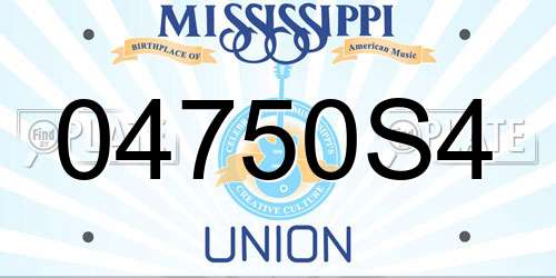 04750S4 Mississippi License Plate