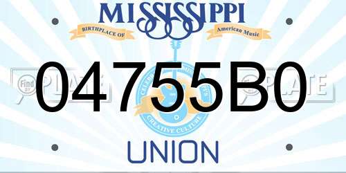 04755B0 Mississippi License Plate