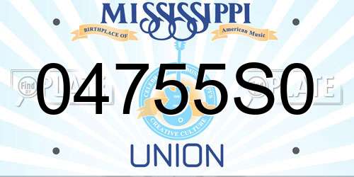 04755S0 Mississippi License Plate