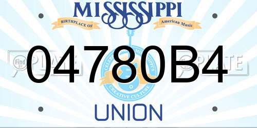 04780B4 Mississippi License Plate