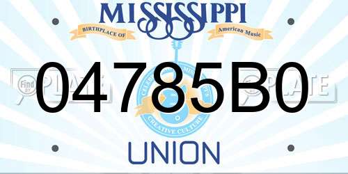 04785B0 Mississippi License Plate