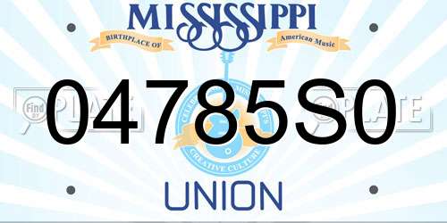 04785S0 Mississippi License Plate