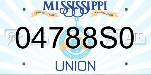 04788S0 Mississippi License Plate