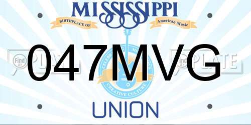 047MVG Mississippi License Plate