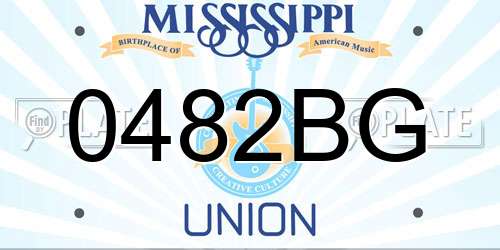 0482BG Mississippi License Plate