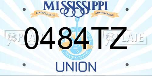 0484TZ Mississippi License Plate