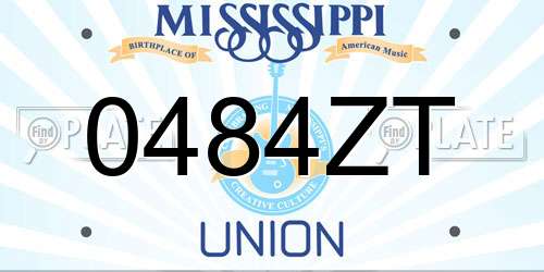 0484ZT Mississippi License Plate