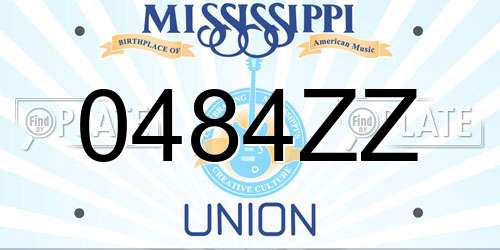 0484ZZ Mississippi License Plate