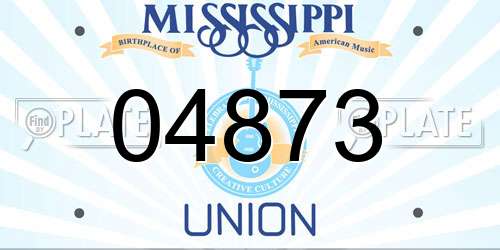 04873 Mississippi License Plate