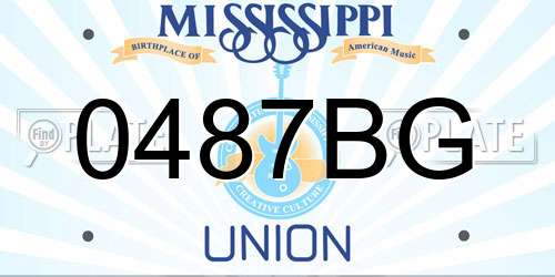 0487BG Mississippi License Plate