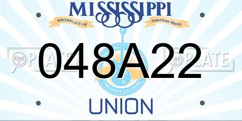 048A22 Mississippi License Plate