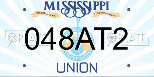 048AT2 Mississippi License Plate