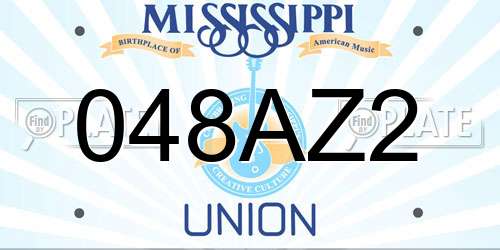 048AZ2 Mississippi License Plate