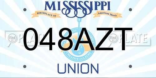 048AZT Mississippi License Plate