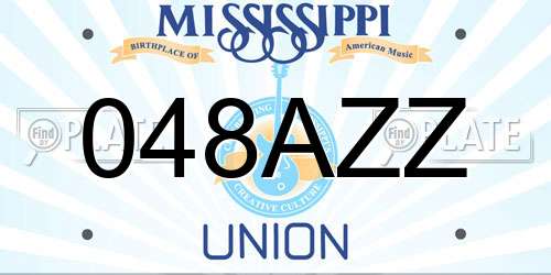048AZZ Mississippi License Plate