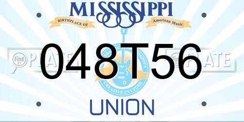 048T56 Mississippi License Plate