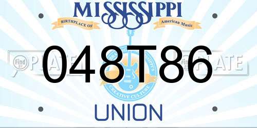 048T86 Mississippi License Plate