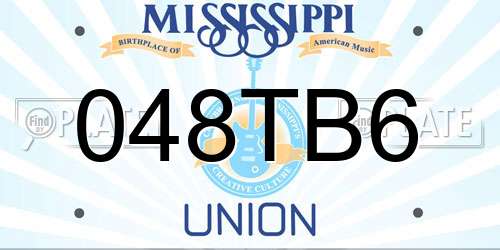 048TB6 Mississippi License Plate